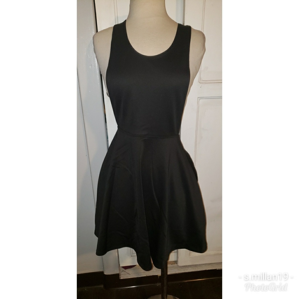 Black Cutout Skater dress